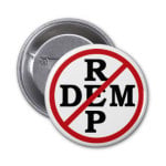 No Rep Dem Button